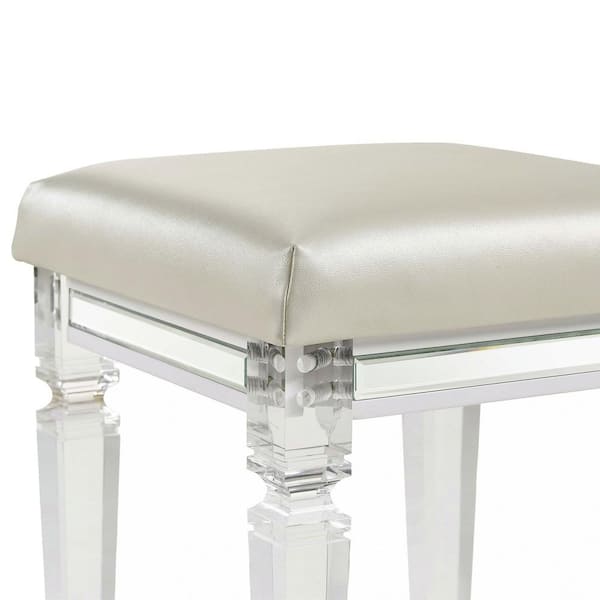 Butler Morena White and Clear Acrylic Tufted Vanity Stool - #34Y18