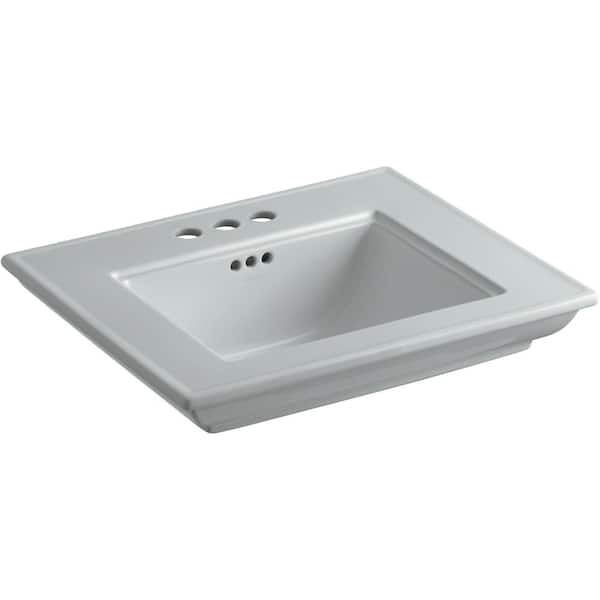 KOHLER Memoirs Stately 24.5 in. x 4 in. Centerset Console Sink Basin inIce Grey