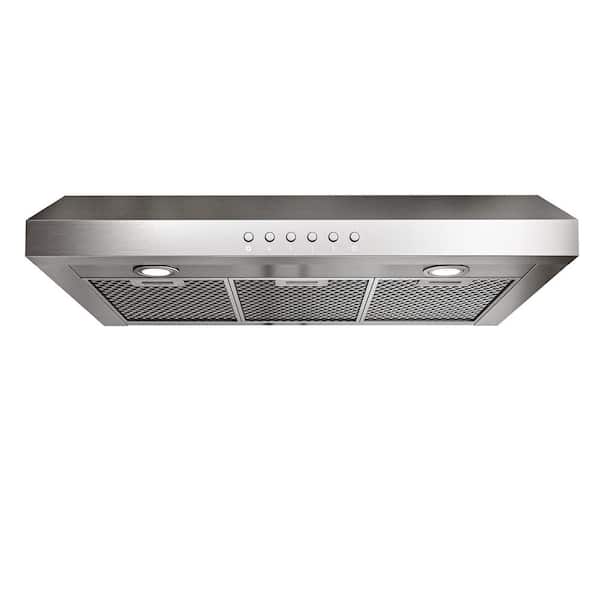 36 in. 900 CFM Ducted Under Cabinet Range Hood with 3-Venting Options, Remote, Push Button Control in Stainless Steel