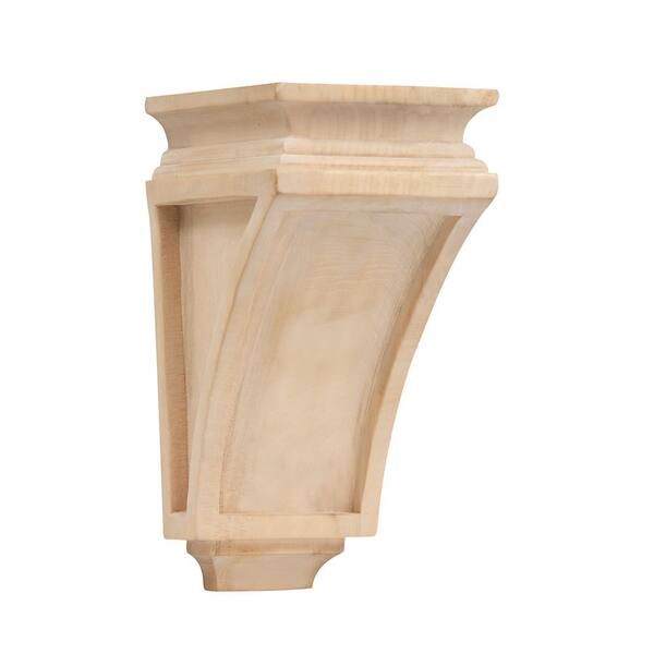 Waddell Arts and Crafts Corbel - Medium, 9.5 in. x 5.75 in. x 4.75 in. - Furniture Grade Unfinished Alder Wood - Elegant Accent