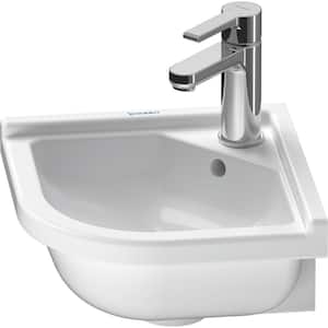 Starck 3 6.25 in. Wall-Mounted Corner Bathroom Sink in White