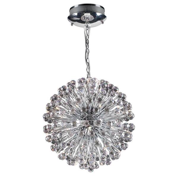 PLC Lighting 48-Light Polished Chrome Chandelier with Clear Glass Shade