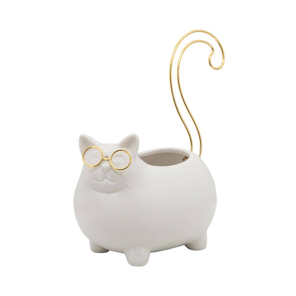 White Ceramic 7 in. Kitty Trinket Tray price history on PriceWatchPro