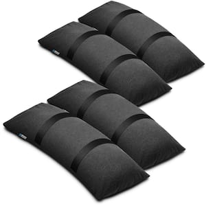 Black Umbrella Base Outdoor Fillable Arched Sandbags Weights without Sand for Umbrella Stand (4-Pack)