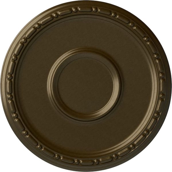 Ekena Millwork 16-1/2" x 1-1/2" Medea Urethane Ceiling Medallion (Fits Canopies upto 5-1/2"), Brass
