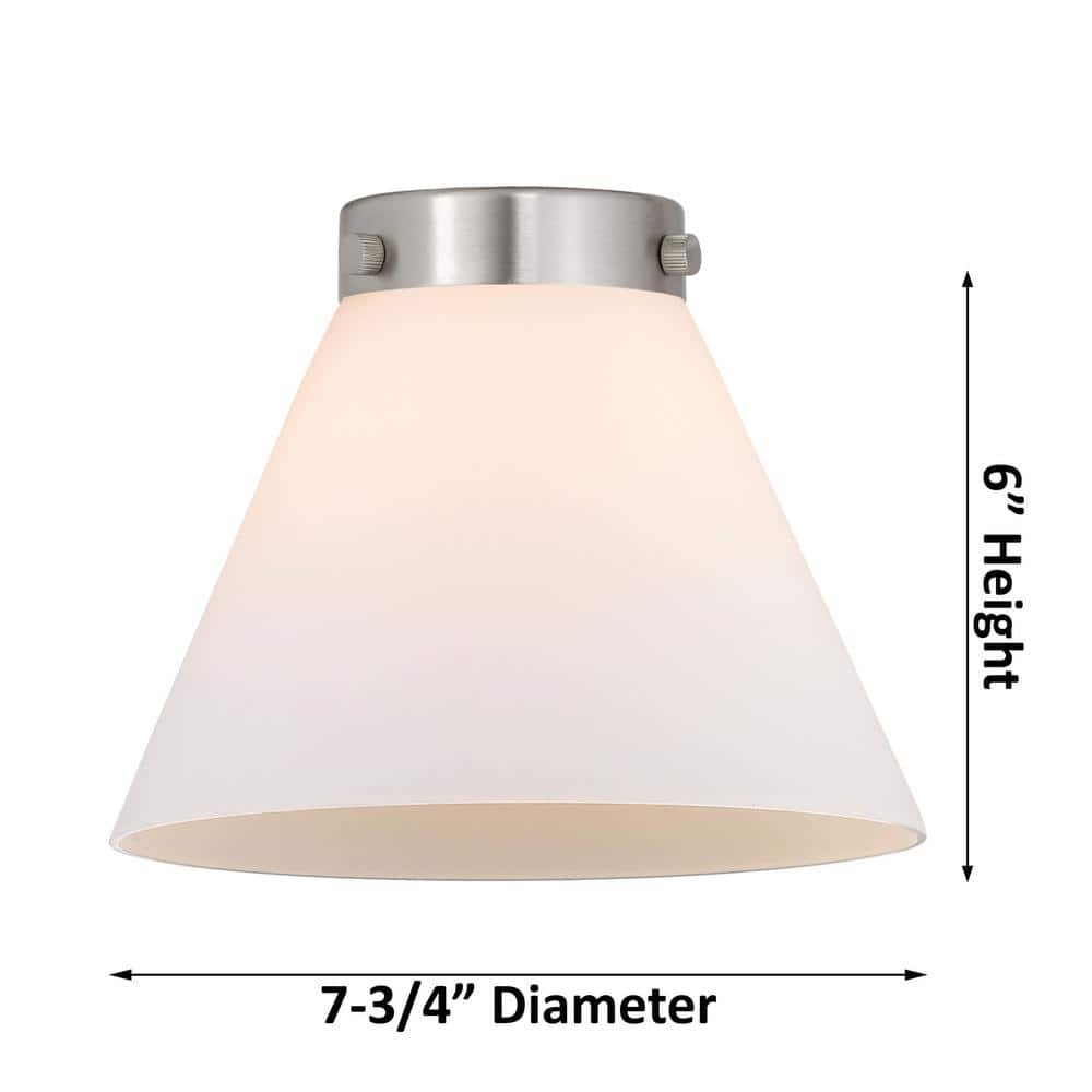 Matte Black Glass Cone Semi-Flush Mount Light