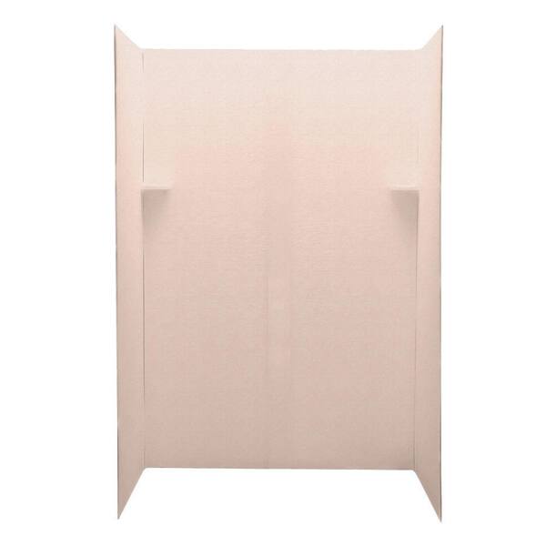 Swanstone Pebble 34 in. x 48 in. x 72 in. Five Piece Easy Up Adhesive Shower Wall Kit in Tahiti Rose-DISCONTINUED