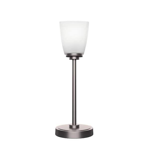 Unbranded Quincy 16.5 in. Graphite Accent Lamp with Clear Bubble Glass Shade