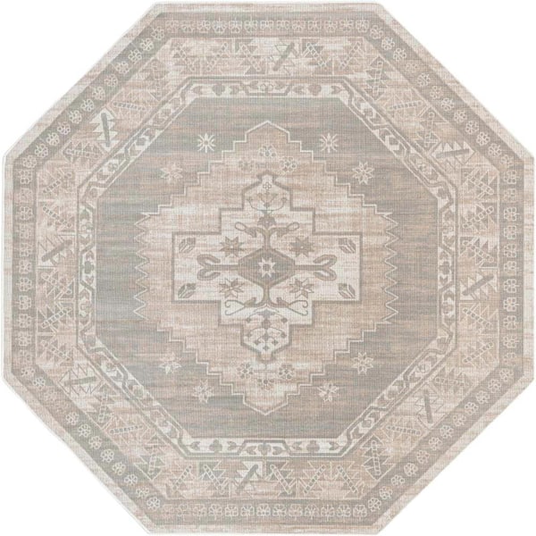 Unique Loom Whitney Geneva Mink 7 ft. 1 in. x 7 ft. 1 in. Area Rug
