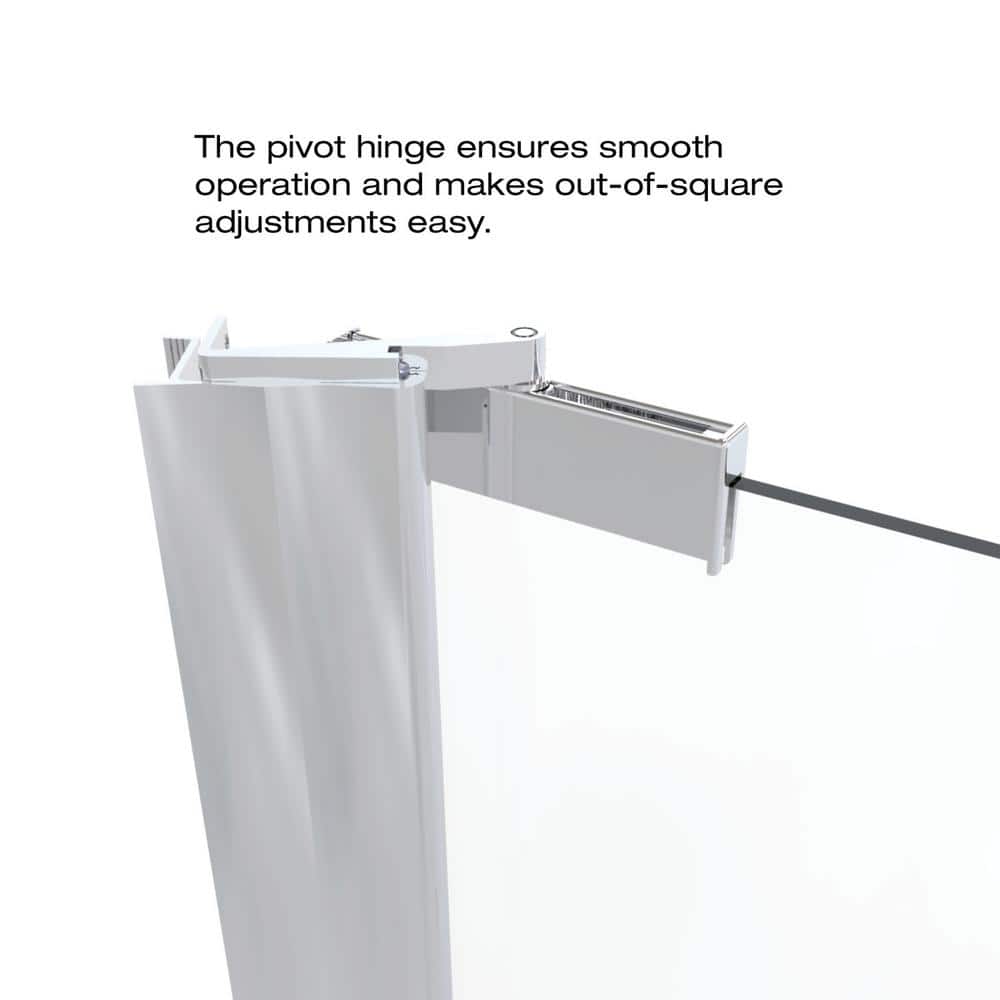 Armon 28" x 66" Chrome Semi-Frameless Pivot Shower Door