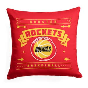 NBA Hardwood Classic Rockets Printed Multi-Color 18 in x 18 in Throw Pillow