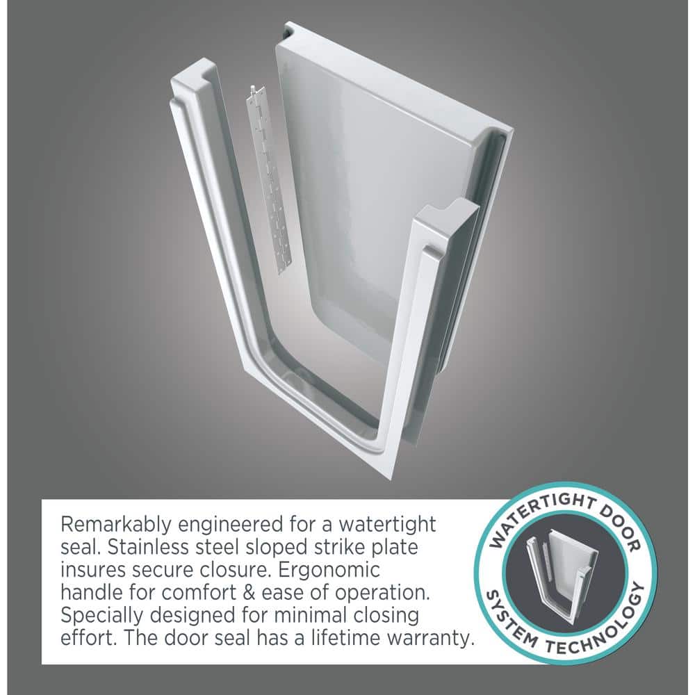 48'' White Fiberglass Walk-In Air Bath with Chrome Faucet