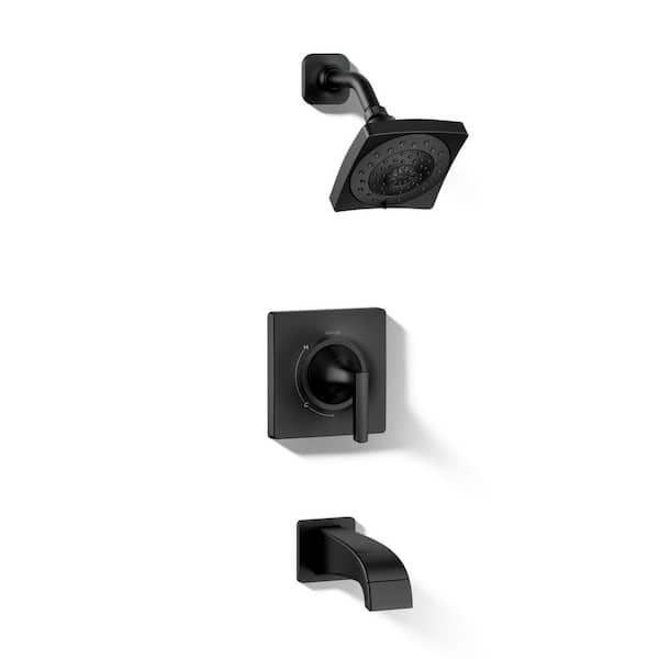 Katun Single-Handle 3-Spray Tub and Shower Faucet in Matte Black (Valve Included)
