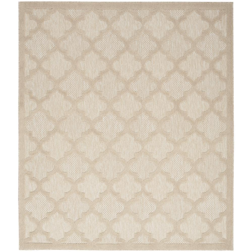 Nourison Easy Care Cream 8 ft. x 10 ft. Trellis Contemporary Area Rug