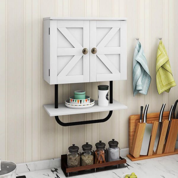 Gymax 14 in. W Cabinet Wall Mount Medicine Cabinet Multifunction Storage  Organizer Bathroom Kitchen in White GYM03603 - The Home Depot