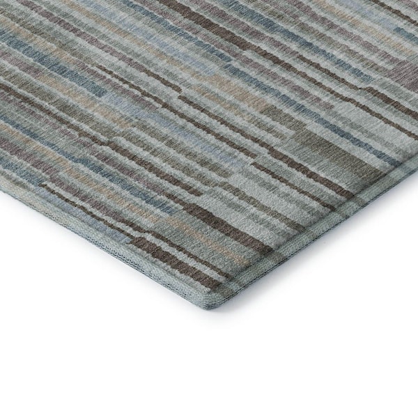 Mayfield Premium Machine Washable Abstract AMF2102 Teal 9 ft. x 12 ft. Area Rug