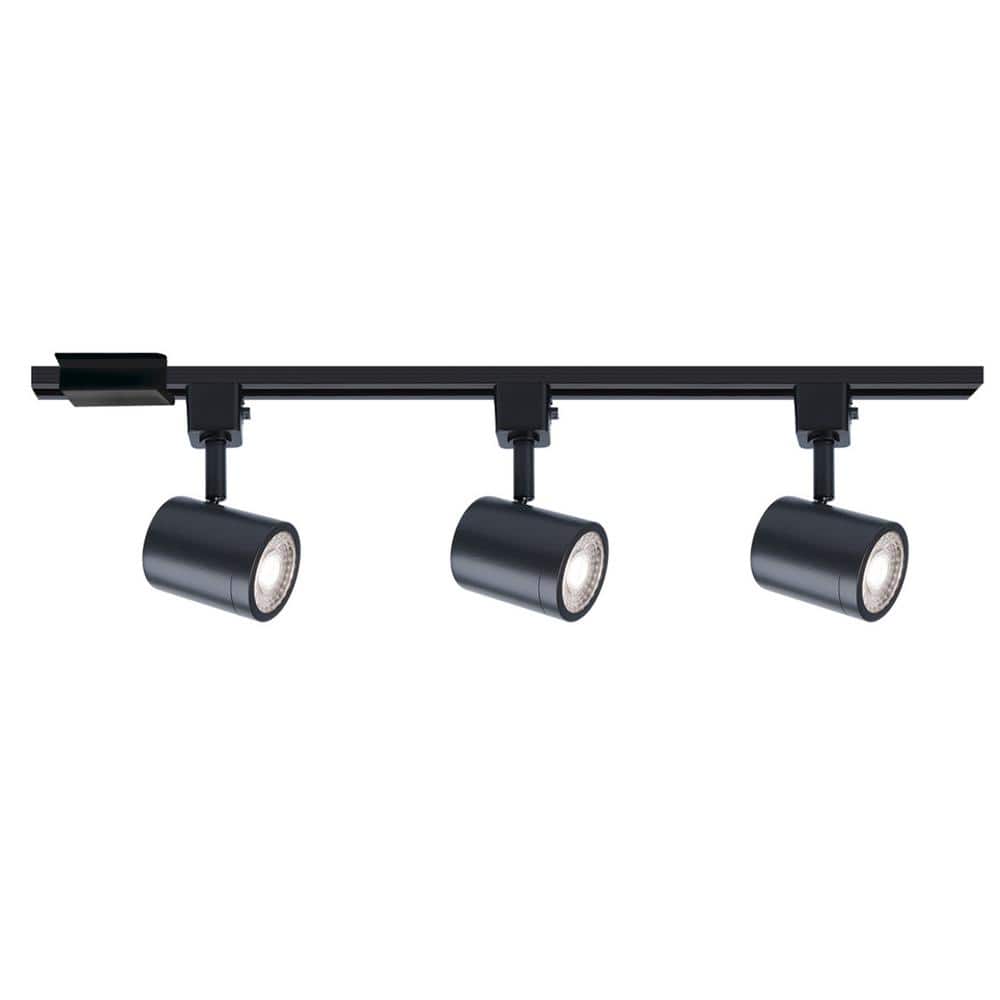 WAC Lighting Charge 48 in. 3-Light Black LED ENERGY STAR Track Lighting Kit  with Floating Canopy Fee and Track with End Caps, 3000K H-8010/3-30-BK  The Home Depot