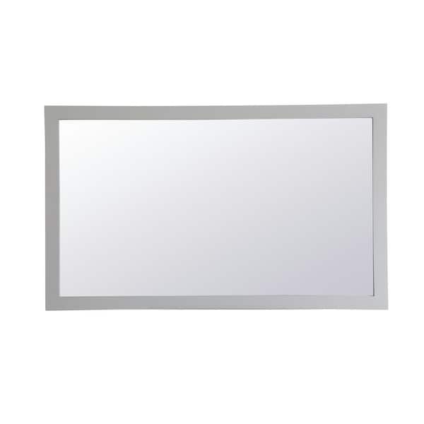 Unbranded Timeless Home 60 in. W x 36 in. H x Contemporary Wood Framed Rectangle Grey Mirror