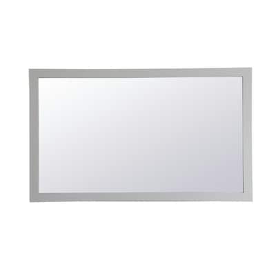 Medium Rectangle Grey Contemporary Mirror (36 in. H x 60 in. W)