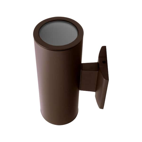 NICOR 75-Watt 2-Light Bronze Outdoor Wall Lantern Sconce Column