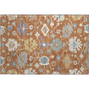 Mayfield Premium Machine Washable Abstract AMF2532 Paprika 2 ft. x 3 ft. Accent Rug