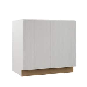 Designer Series Edgeley Assembled 36x34.5x21 in. Full Door Height Bathroom Vanity Base Cabinet in Glacier