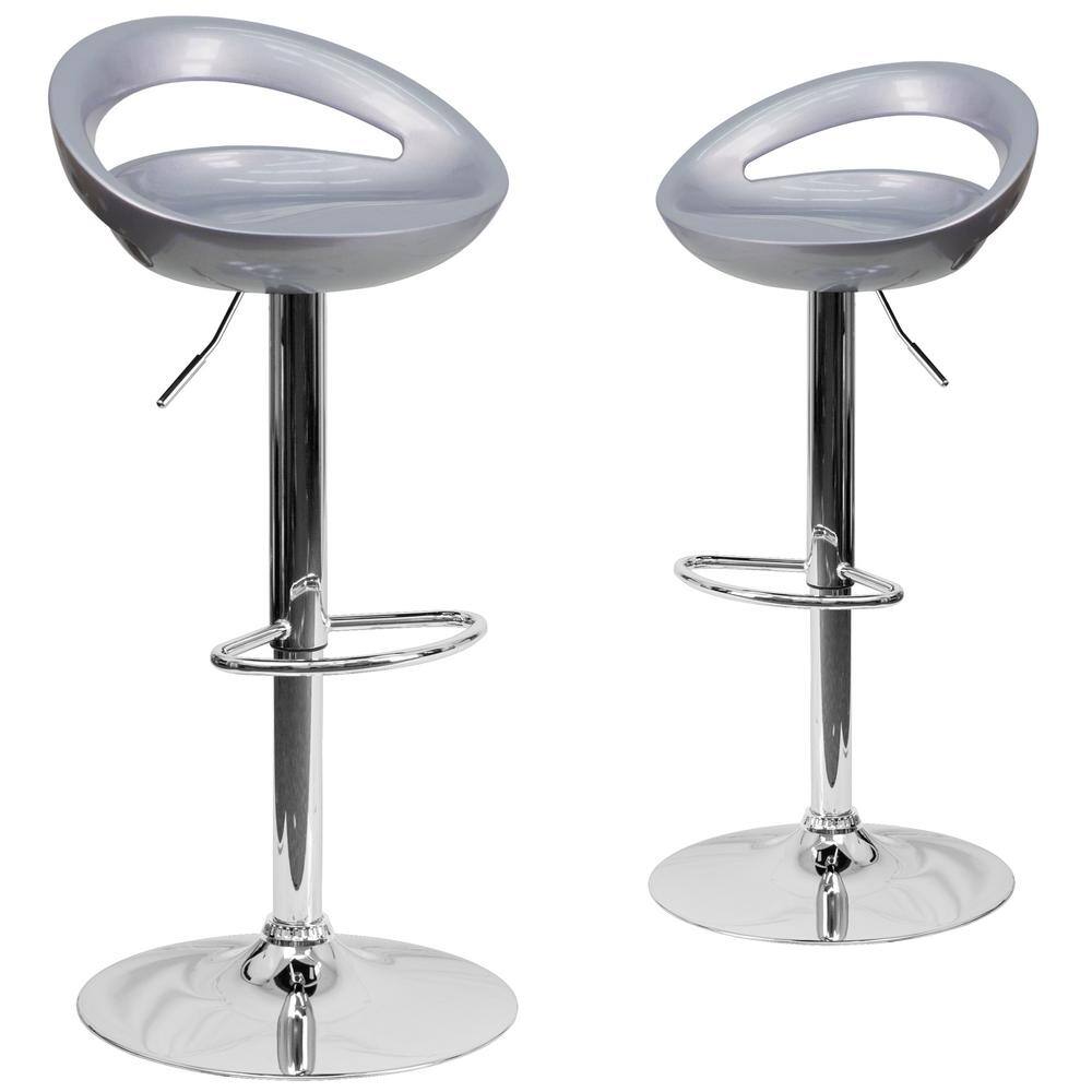 Carnegy Avenue 38.75 in. Silver Bar Stool (Set of 2) CGA-CH-18733-SI-HD ...