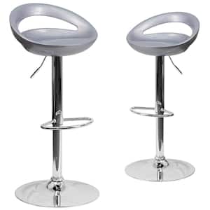 38.75 in. Silver Bar Stool (Set of 2)