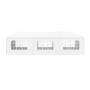 Outdoor Party Tent Series 10 ft. x 30 ft. White Canopy with 7 Removable Sidewalls and Transparent Windows for Events