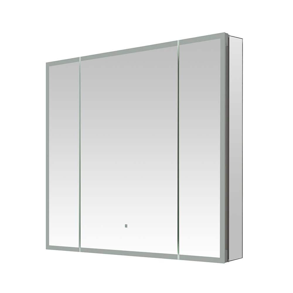 Edge Royale 40 in. W x 32 in. H Rectangular Silver Recessed/Surface Mount M
