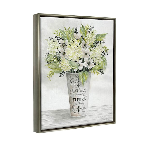 Daisy Bloom Bouquet Potted Flowers Abstract Pattern by Nan Framed Nature  Art Print 30 in. x 24 in.