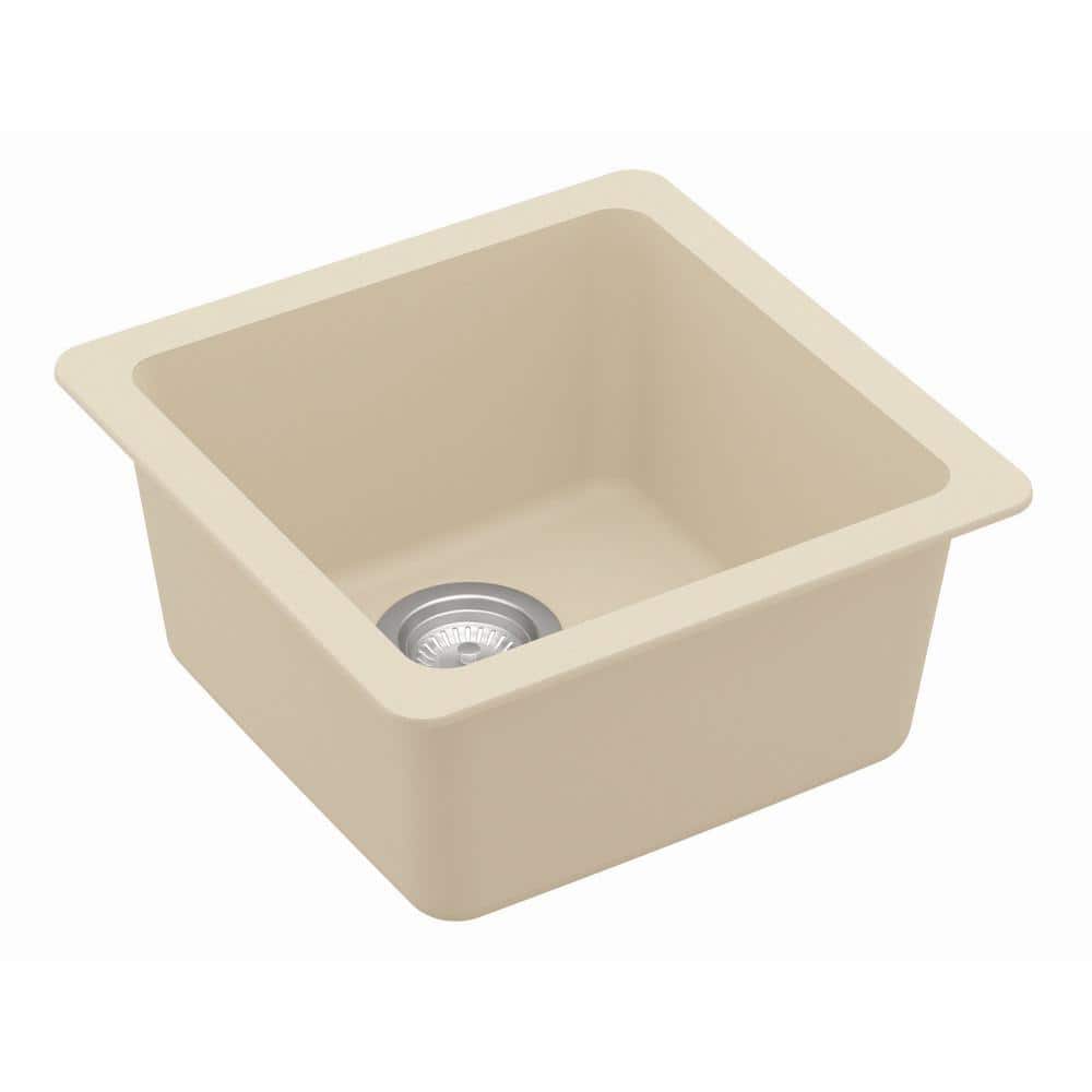 Bisque Quartz Composite Undermount Bar Sink, 16.63"