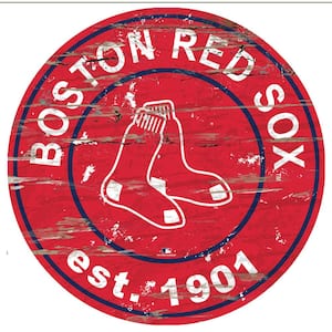 Boston Red Sox 24 in. Distressed Wooden Circle Sign