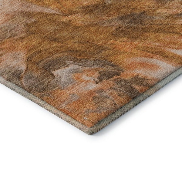 Mayfield Premium Machine Washable Indoor/Outdoor Geometric AMF641 Paprika 8 ft. x 10 ft. Area Rug