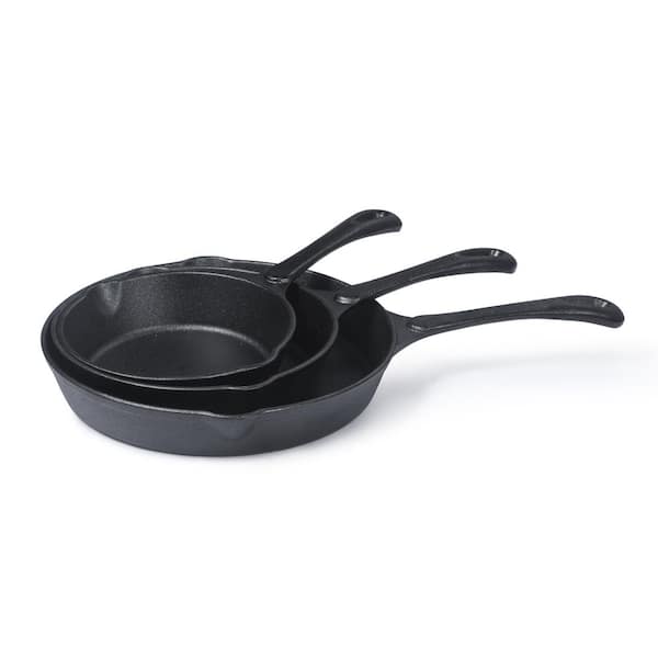 Pre-Seasoned 3-Piece Cast Iron Skillet Set