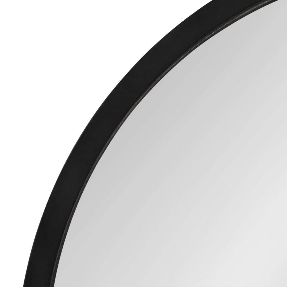 Travis Capsule 33" Modern Black Wood Framed Wall Mirror
