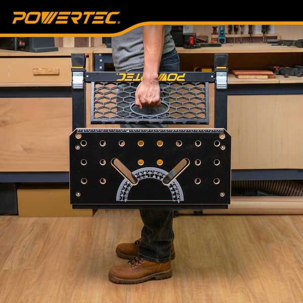 POWERTEC 36 in.H x 27.6 in.W, 2-in-1 Folding Work Table and