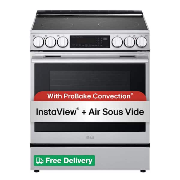 30 in. 6.3 cu. ft. Smart 5-Element Induction Range in Stainless Steel with Probake Convection, Instaview, Air Fry