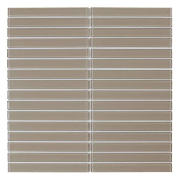 SpeedTiles Cedar Taupe 11.89 in. x 11.89 in. x 5 mm Glass Peel and Stick Wall Mosaic Tile (5.88 sq. ft./pack)