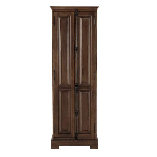Home Decorators Collection Clinton 24 in. W x 20 in. D x 71 in. H Antique Coffee Freestanding Linen Cabinet