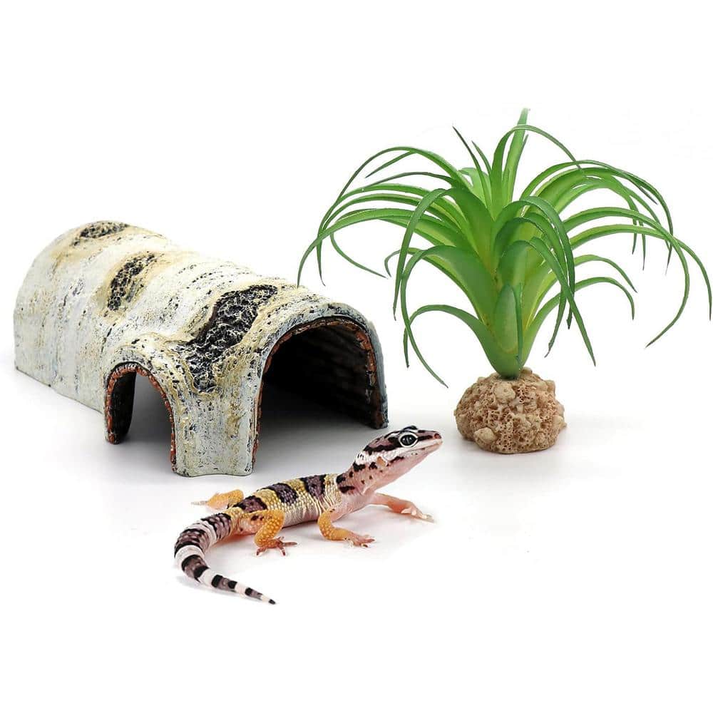 Misopily Small 5.5 x 3.54 x 1.97 in. Resin Reptile Hides and Caves Tree Trunk Habitats Decor for Aquarium