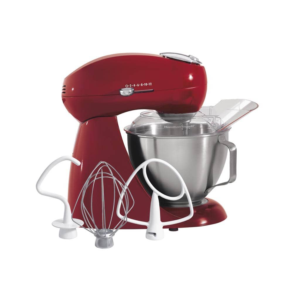 Eclectrics 4.5 Qt. 12-Speed Red All-Metal Stand Mixer
