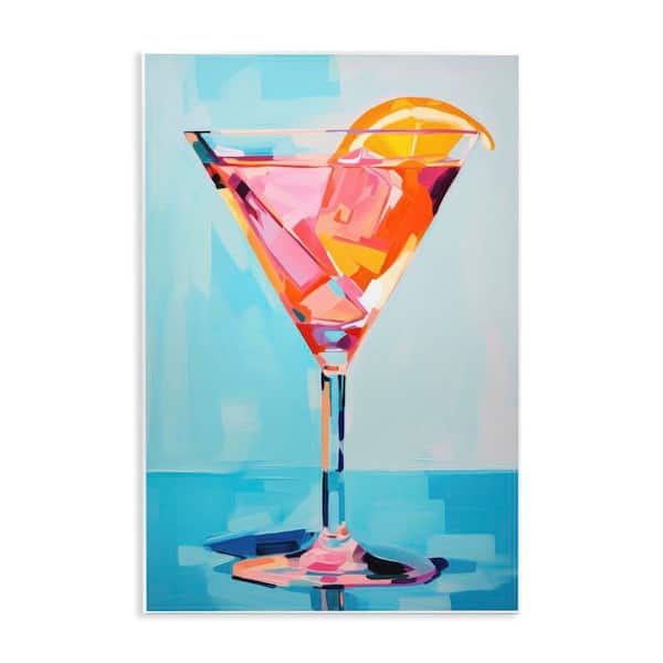 Stupell Industries Blue and Pink Martini by LSR Design Studio Unframed Food Graphic Art Print 19 in. x 13 in.