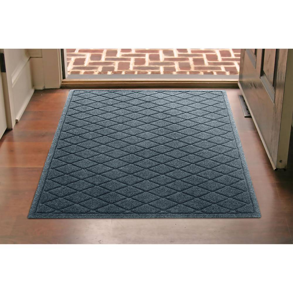 Eco-Friendly Polypropylene WaterHog Outdoor Mat in Blue Stone