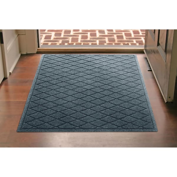 Waterhog Argyle Bluestone 34 in. x 52 in. PET Polyester Indoor Outdoor Door Mat
