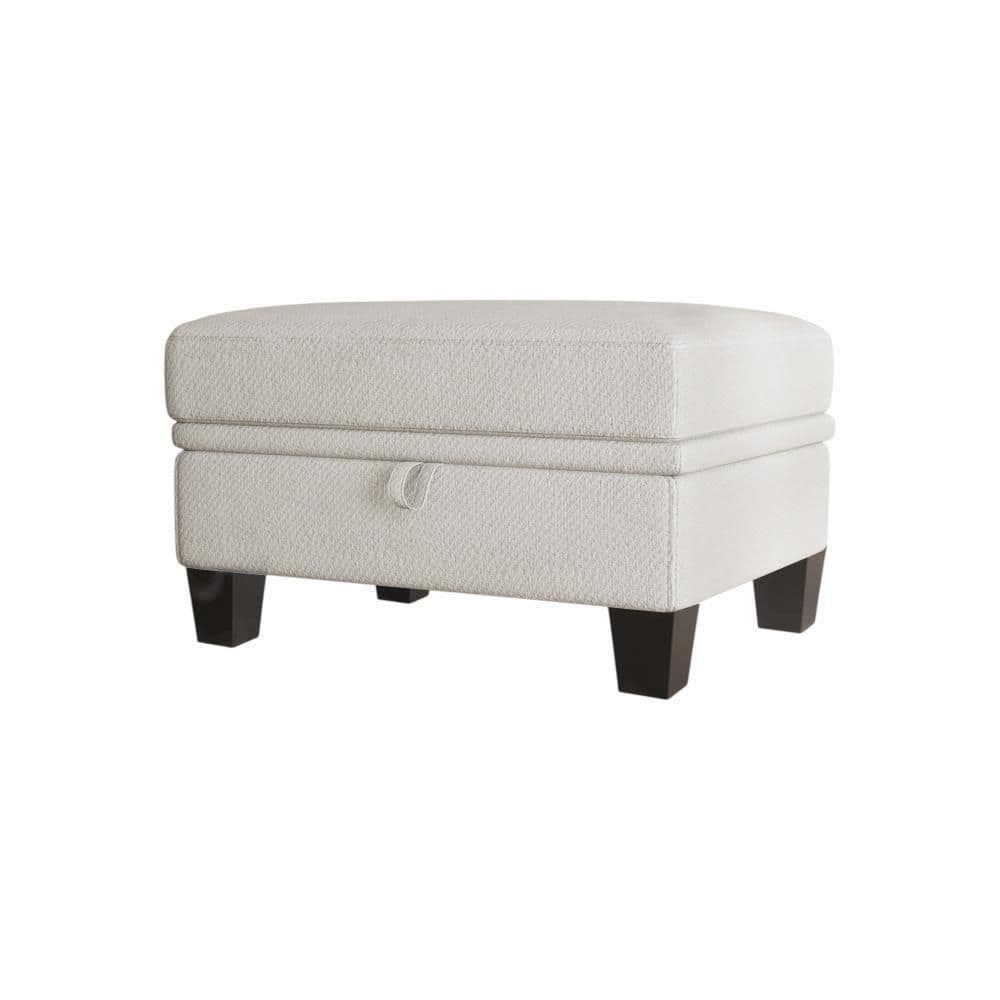 Chenille Rectangle Storage Ottoman Large Ottoman