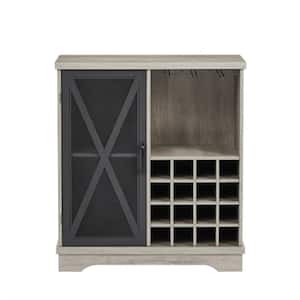 13.78 in. W x 31.50 in. D x 35.43 in. H Gray Particle Board Wall Cabinet