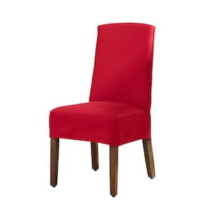 Cove Claret Cotton Canvas 2 Pack Short Dining Room Parsons Chair Slipcovers