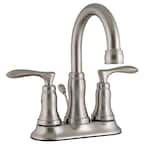 Madison 4 in. Centerset 2-Handle Bathroom Faucet in Satin Nickel