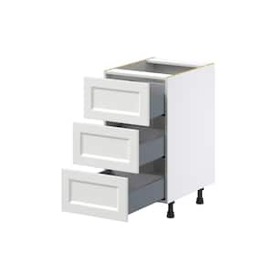 18 in. W x 24 in. D x 34.5 in. H Alton Painted White Shaker Assembled Base Kitchen Cabinet with 3-Drawers